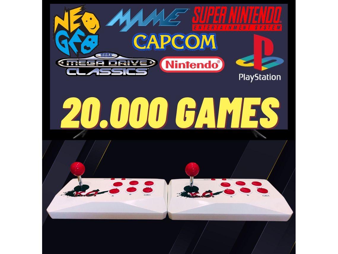Console Premium Com 20.000 Jogos Com Dois Controles Sem Fio Branco