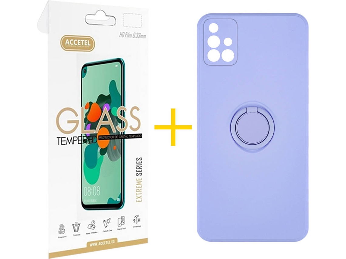 Capa + Película para Samsung Galaxy A71 ACCETEL Roxo Lilás