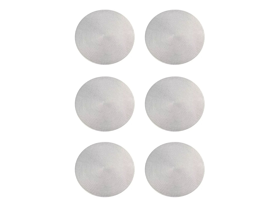 Unidades Almofadas Redondas 38x38cm Isolamento Térmico Anti Queimaduras Resistente A Arranhões Almofadas De Mesa Prateadas Elegantes