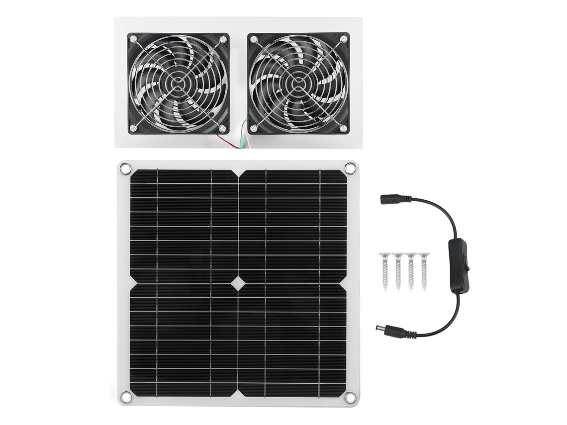 Kit Ventilador Solar 25w Ip65 Duplo | S/MARCA