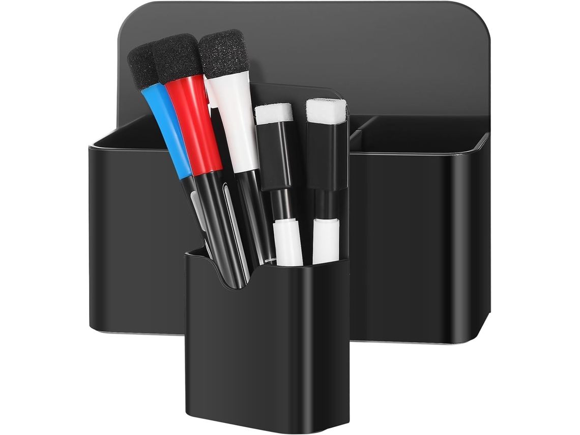 Porta Canetas Magnético Villcase Com Design Simples, Conjunto De 2 Peças Quadro Branco, Porta Marcadores E Apagador