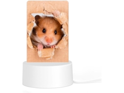 Luminária noturna divertida em formato de hamster, durável e resistente ao calor, com LEDs que não são ideais.