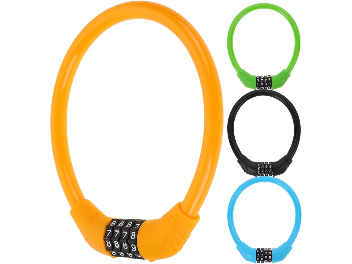 Conjunto De 4 Cadeados Para Bicicleta Com Corrente, Chaves E Cabo