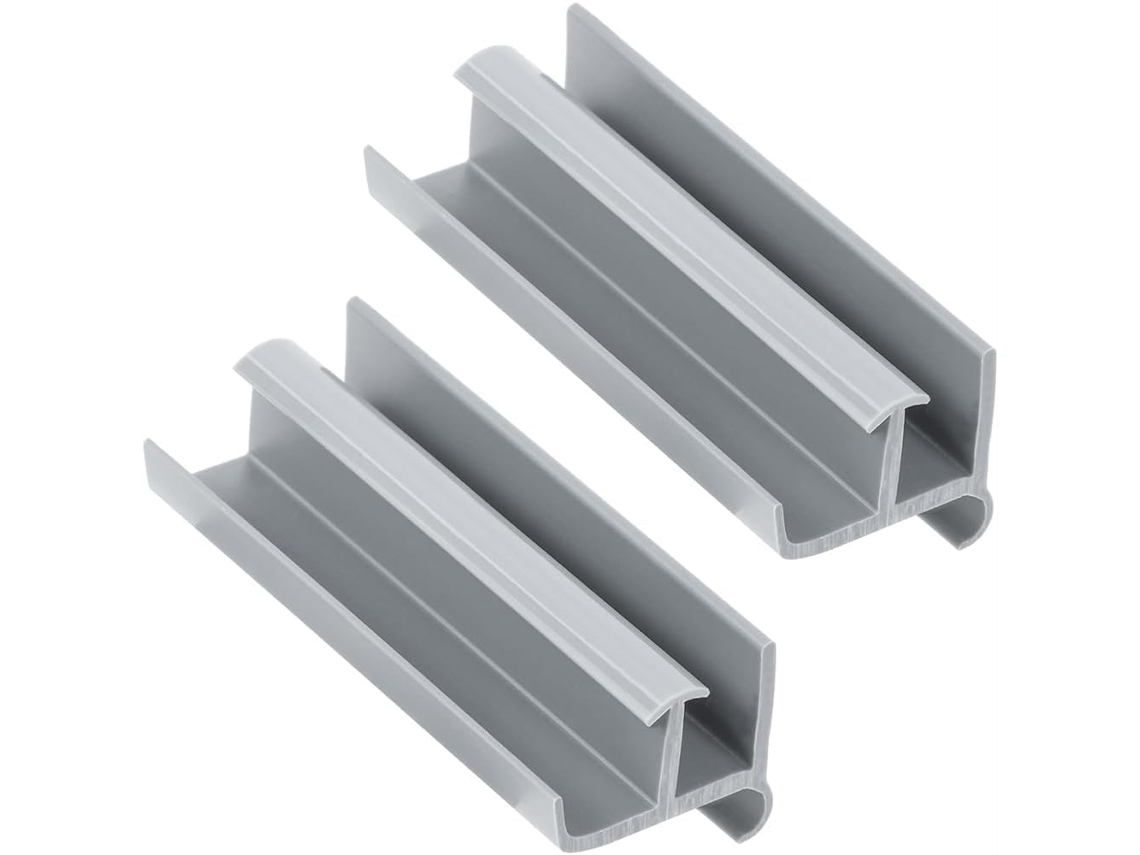 Kit Com 2 Guias Inferiores De Reposição Para Portas Box Vidro, 1 A 0,4