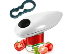 Abridor de latas elétrico automático. Abra suas latas com um simples toque de botão suave. Seguro para alimentos. Branco. Hexinyigjly