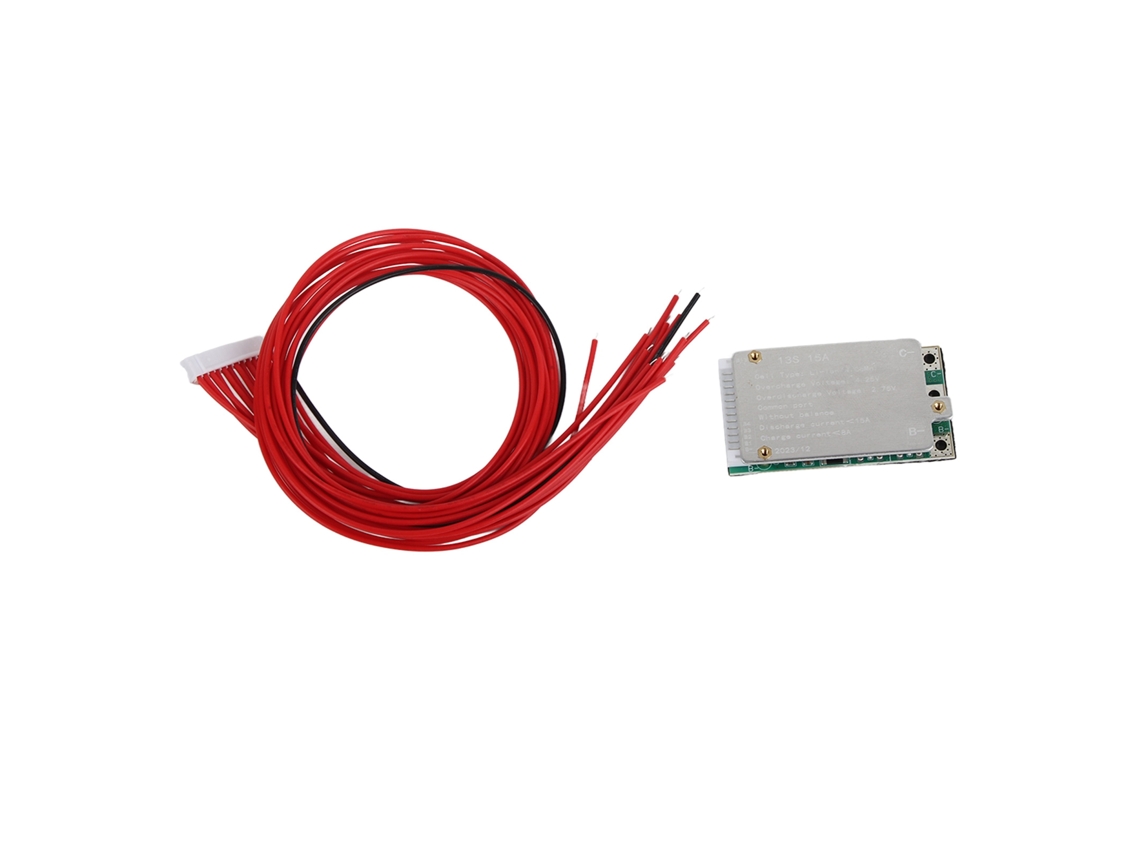 Módulo de bateria de íon-lítio de liga de alumínio com 13 células e BMS 48V 15A para veículos elétricos e scooters.