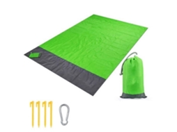 Alfete de Praia Impermeável Manta para Acampar e Picnic Portátil e Acolchoada para Praia e Picnic Verde Grama 210x200cm AOZORZ