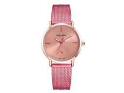 Relógio de Pulso Feminino Casual Simples de Quartzo com Pulseira de Plástico Rosa
