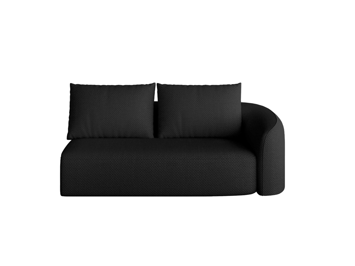 Sofá Modular 160 X 90 X 85 Cm - 2 Lugares, Estofado Em Chenille, Confortável - Preto