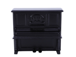 Ats mini Piano de Madeira para Casa de Boneca 1:12 Decoração Acessórios Brinquedo Preto