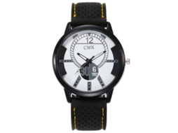 Relógio esportivo casual unissex com pulseira de silicone, amarelo