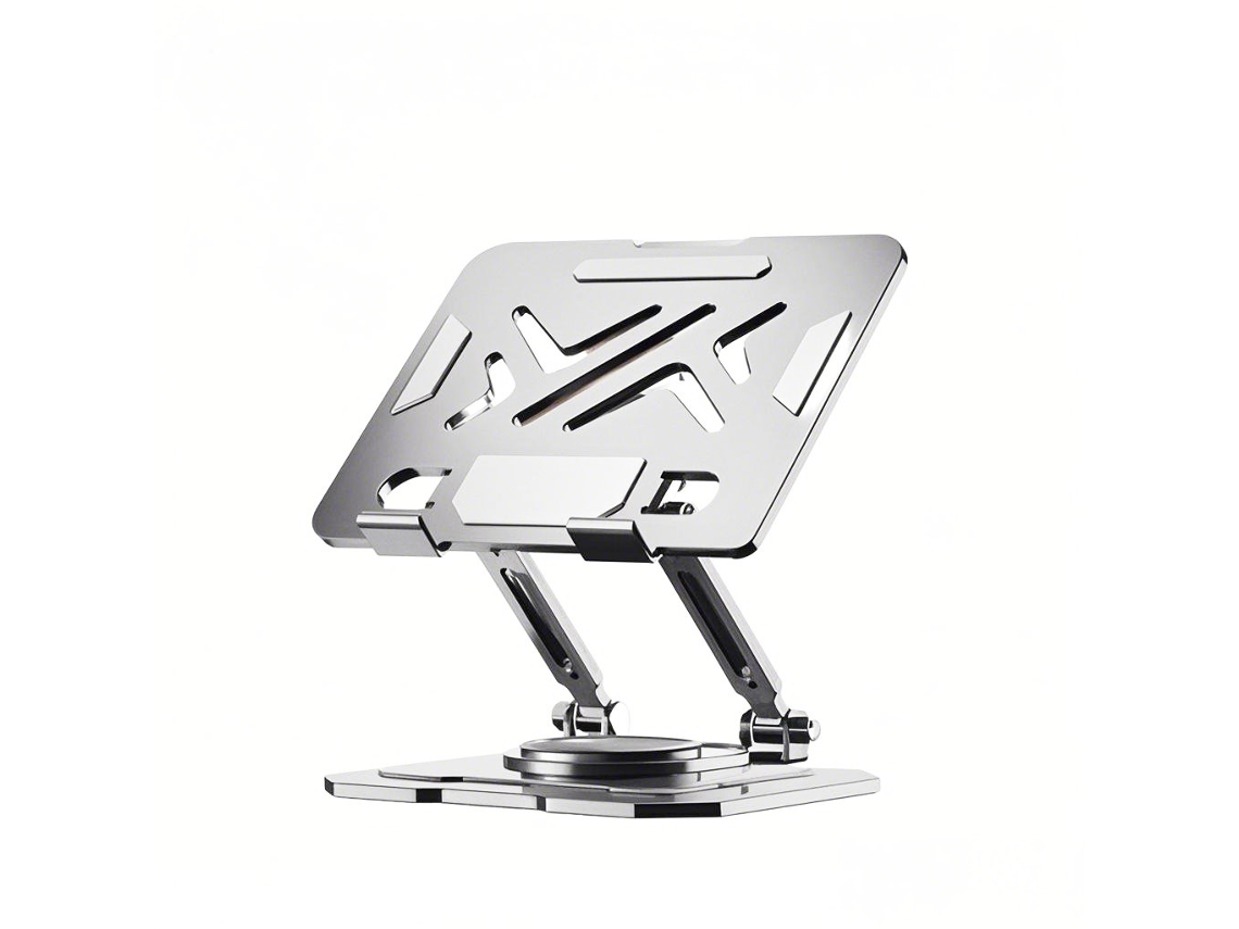 Suporte Multifuncional Dobrável Para Portátil Em Metal, Com Rotação De 360° E Sistema Telescópico, Além De Função De Arrefecimento.