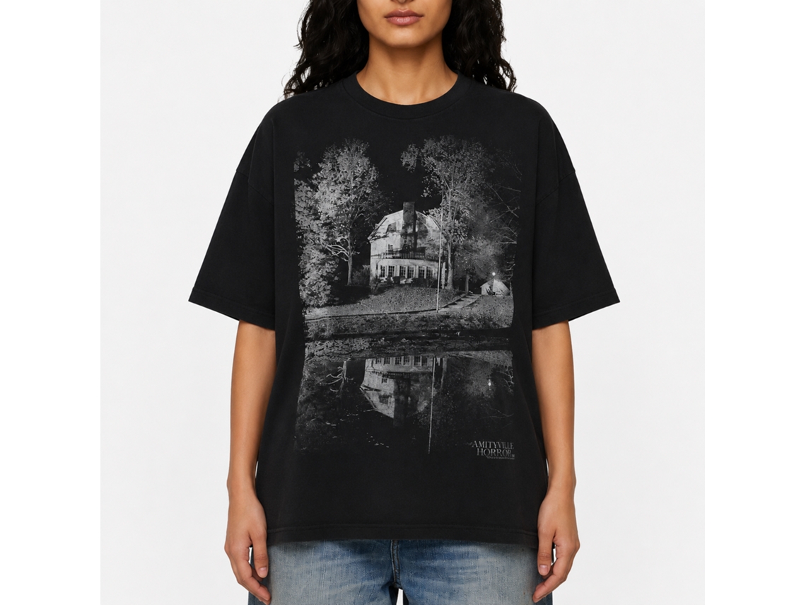 Rockinstone Amityville Horror Movie Good Night Black Adult T-shirt Size:s