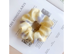 Scrunchie Elástico Cabelo Amarelo Tie Dye Confortável Leve