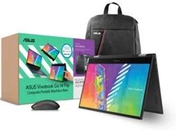 Pack Portátil ASUS Vivobook Flip TP1400KA-N4ALHDAX2 (14'' - Intel Celeron N4500 - RAM: 4 GB - 128 GB eMMC - Intel UHD Graphics)