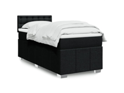 Vidaxl Cama Com Molas/colchão 90x200 Cm Tecido Preto