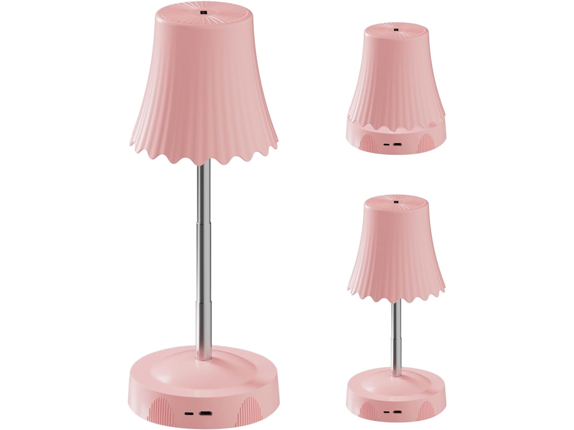 Luminária de mesa recarregável com sensor de gestos, ajuste de altura e brilho.