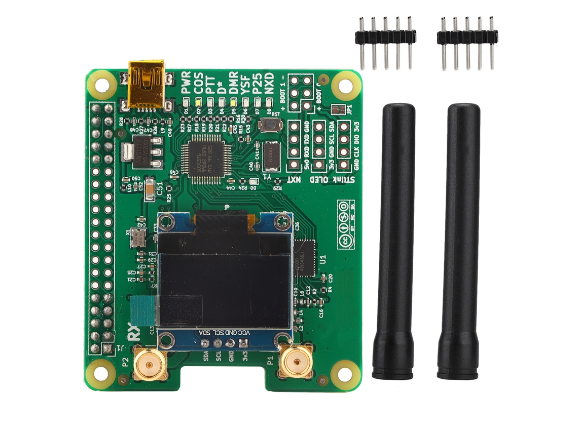 Aetheria módulo Hotspot Mmdvm Hs Dual Hat Duplex Oled Antena 433mhz para P25/dmr/ysf