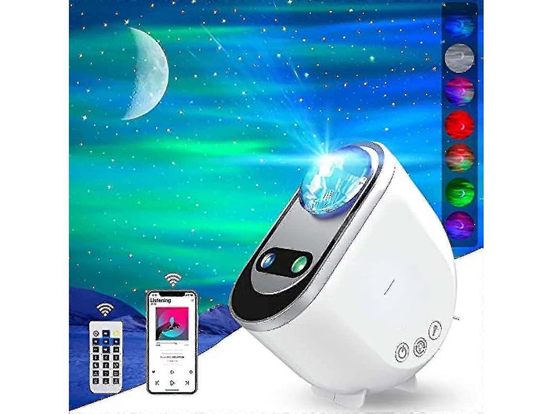 Projetor de Estrelas Aurora Boreal, Projetor de Estrelas Galácticas Aurora Boreal, 6 Lâmpadas de Ruído Branco para Céu Estrelado e Lua BRILVIBERA
