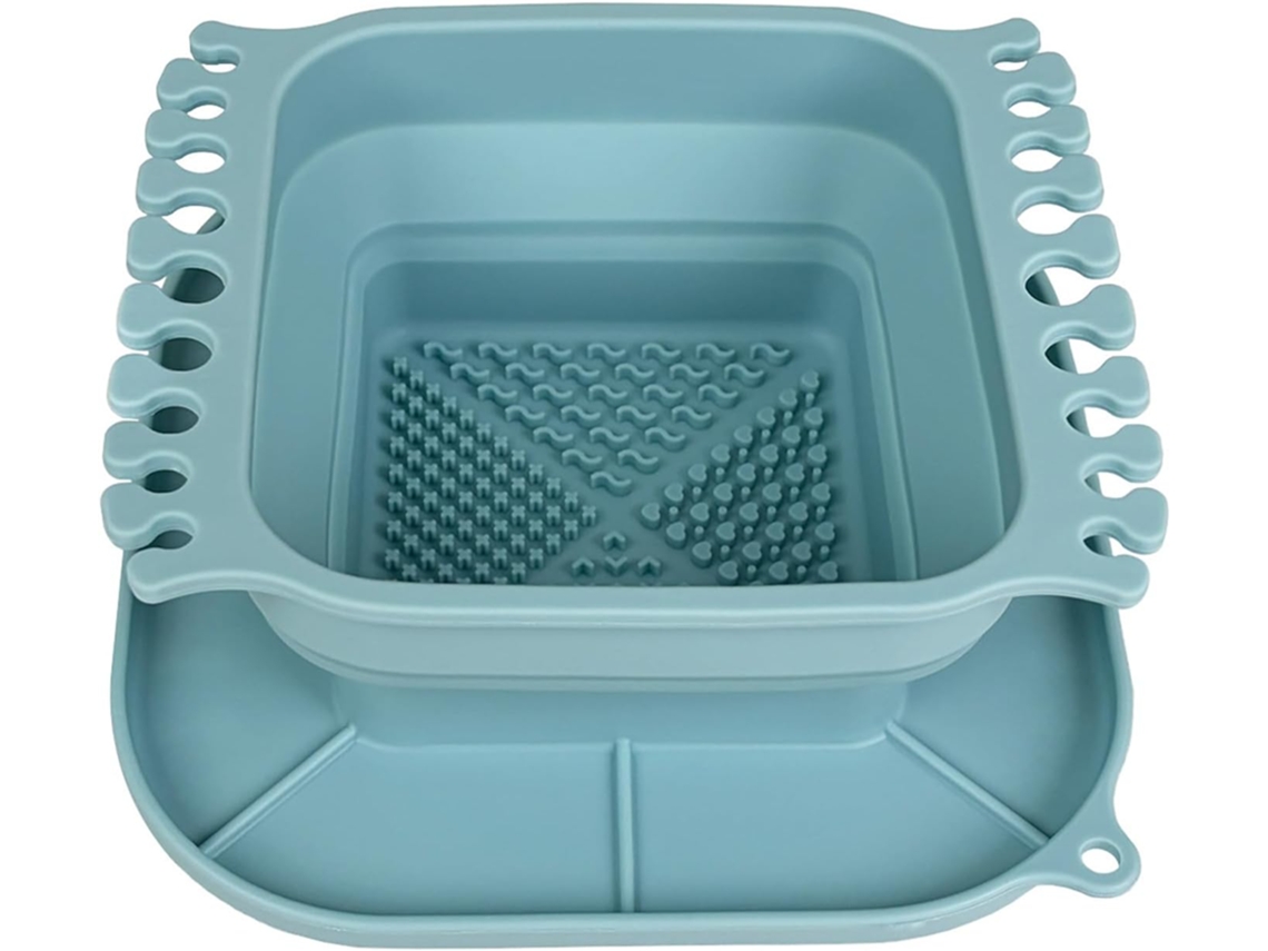 Escova de limpeza de silicone com suporte multifuncional para secagem, ideal para pintura interna e externa.
