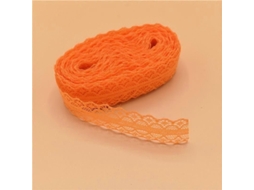 Fita de renda 10 Jardas 25mm Tecido DIY Bordado para Costura Decoração Casamento Halloween Natal Laranja