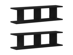 Conjunto de Estantes de Parede MAISON EXCLUSIVE 2 Pcs Deriv. Madeira Carvalho Preto