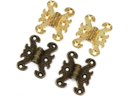 Conjunto De 4 Dobradiças Pequenas Em Bronze E Dourado Com Design