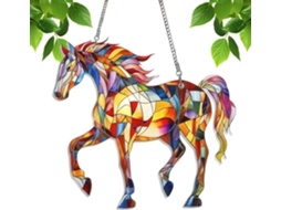 Apanhador de Sol para Enfeite Pendurado Criador de Arco íris, Formato de Cavalo, Acrílico, Leve, Decoração Refletiva CHABERLU