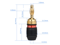 Conector Banana Vermelho E Preto Resistente À Corrosão Para Alto-falante Amplificador Áudio Vídeo