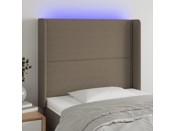 Cabecero con Tela LED 103x16x118/128cm Gris-Marrón