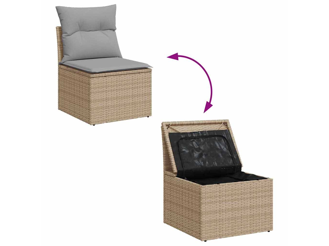 Maison Exclusive - Conjunto De Sofá De Jardim 9 Pcs Bege E Cinza Claro Polirattan