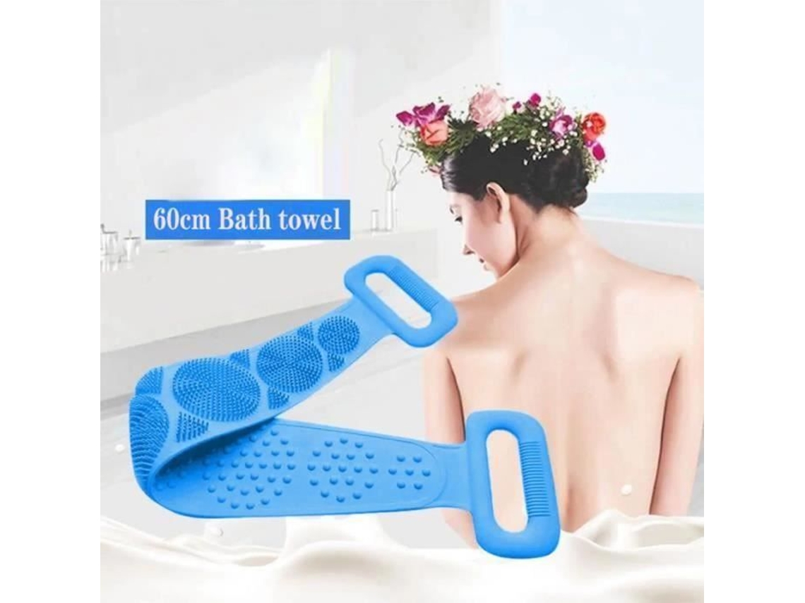 Toalha de Banho Mágica de Silicone Esfoliante Massagem Corporal Escova de Banho Escova de Pele Limpa Azul