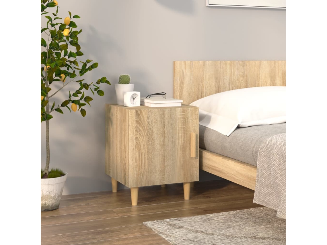 Bedside Cabinet, Bedside Cabinets Vidaxl Marrom Madeira Processada (n/a)