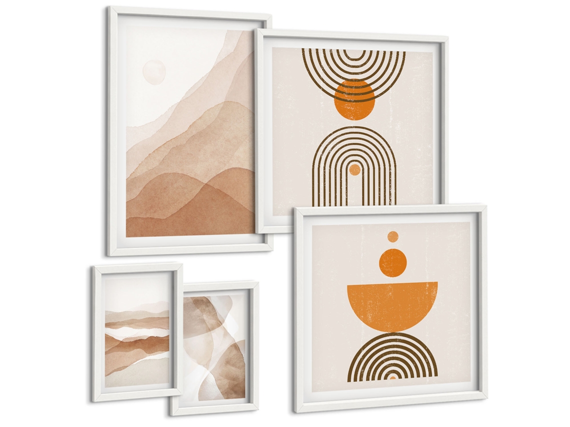 Composição De Quadros Na Parede Pássaros Voando, Minimalismo Moldura Branca Imagens Para Um Quarto Infantil Espelharte (conjunto De 5 Imagens)