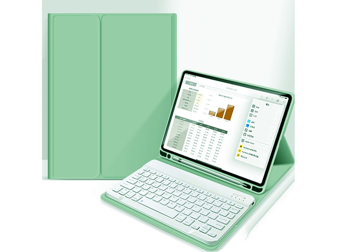 Capa Teclado Bluetooth Czhhmart Para Ipad 10th(2022)/11th(a16) Polegadas,(verde)