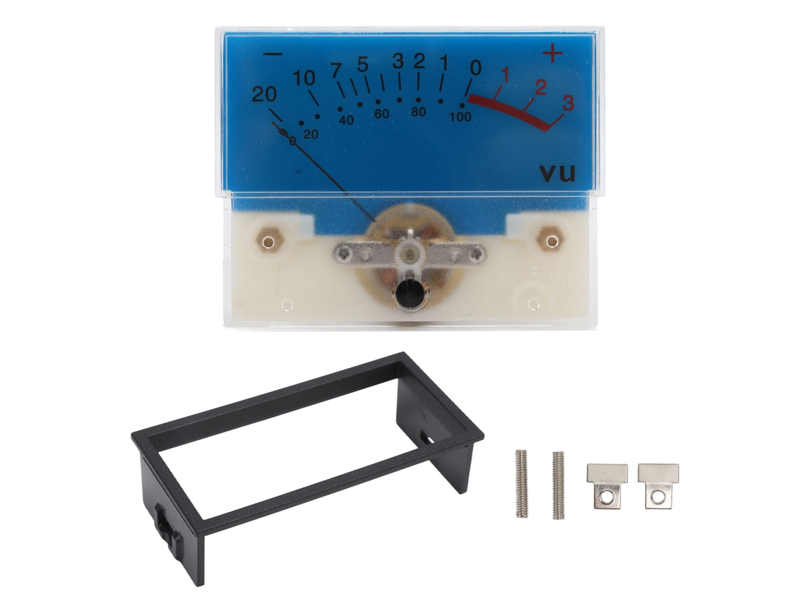 Primerox medidor Vu 12v Alta Precisão com Backlight para Amplificador Som Db Level Abs 500ua 650ω Azul