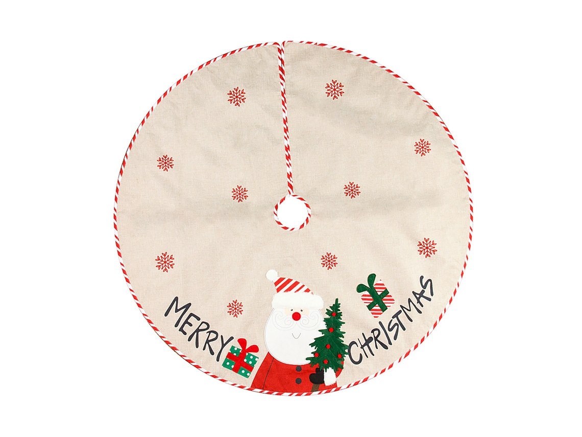 Saia De Natal Em Linho Com Bordado De Árvore, Decoração Elegante By Laxiscreed