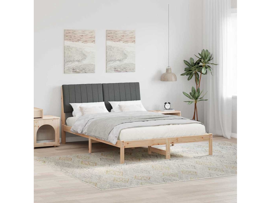 Vidaxl Estrutura Da Cama Com Cabeceira Castanho 135 X 190 Cm