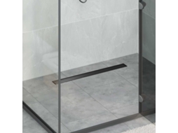 Vidaxl Dreno De Chuveiro 2 Em 1 Preto 80 Cm Aço Inoxidável 304