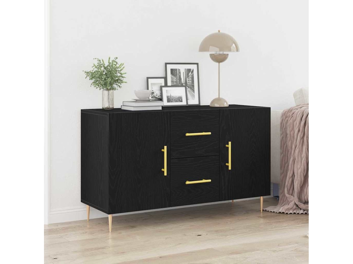 Vidaxl Buffet Carvalho Preto 100 X 36 X 60 Cm Madeira Processada