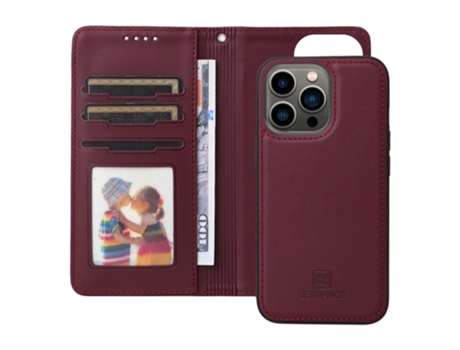 Capa Destacável Para Iphone 13 Pro Betopnice Pele Sintética Anti-choque Vermelho