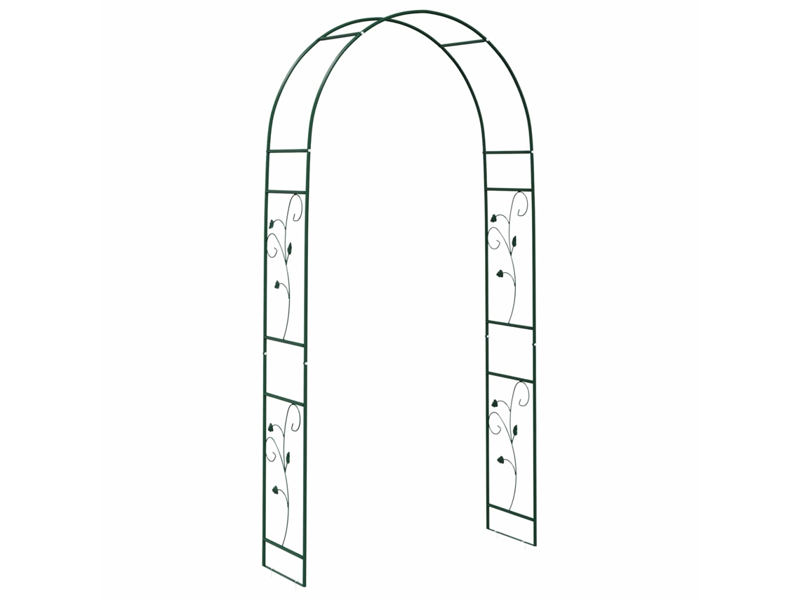 Conjunto 1 Arco De Jardim Vidaxl Verde Aço (115 X 37 X 231 Cm)