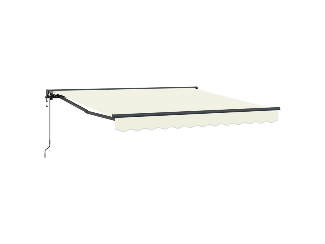 Conjunto 1 Toldo Retrátil Vidaxl Creme Alumínio (350 X 250 Cm)