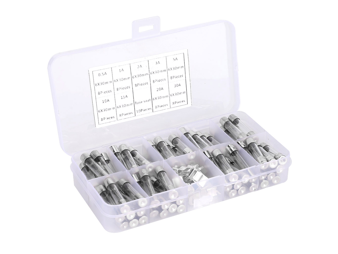 Laxiscreed Kit De Fusíveis De Tubo De Vidro 6x30mm Com Várias Amperagens