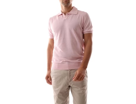 Camisa polo masculina, malha 40% poliéster, rosa (tamanho M)