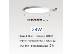Luminária De Teto Led Inteligente (branca, 9 Polegadas, 24 W), Controlável Remotamente Por Aplicativo.