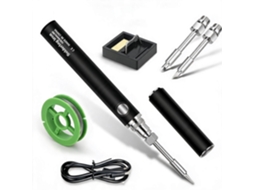 Ferro De Soldar Portátil Usb Temperatura Ajustável De 330°c A 450°c, 3 Pontas De Solda Digitallab preto