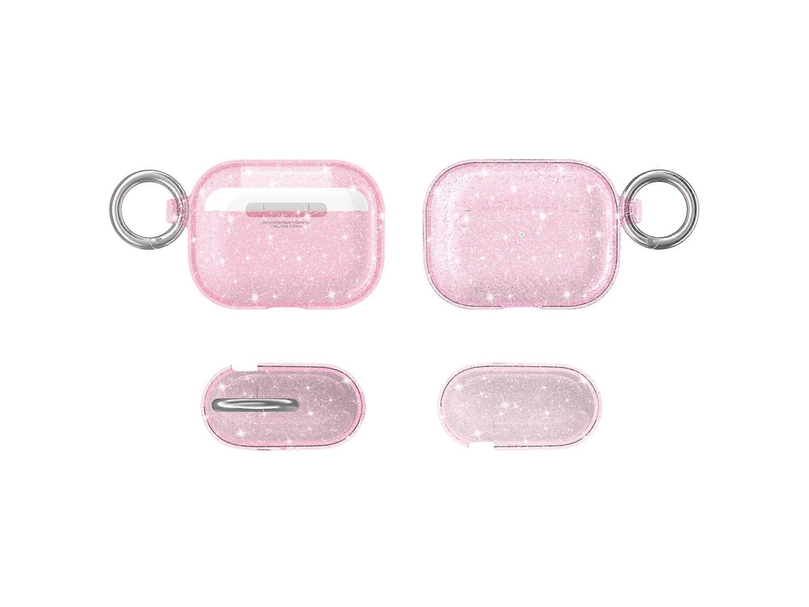 Capa protetora para fones de ouvido AirPods Pro com glitter e gancho, inspirada no Exterminador do Futuro. GIECY