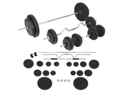 Vidaxl Conjunto De Barras E Halteres 90 Kg