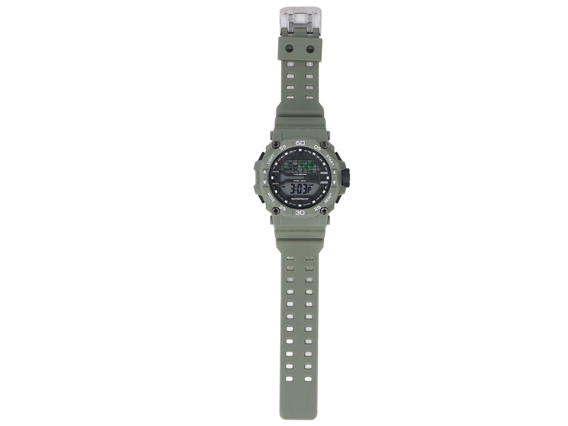 Relógio Digital Masculino Impermeável 50m com Luz Led Pulseira de Borracha Multifuncional